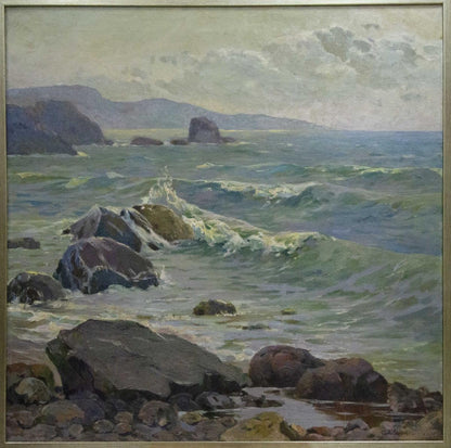 Framed oil painting Raging Sea by Livshits Chaim Moiseevich
