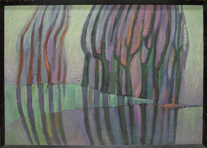 Tempera painting November by Khvedchuk Leonid Vladimirovich, abstract textured strokes