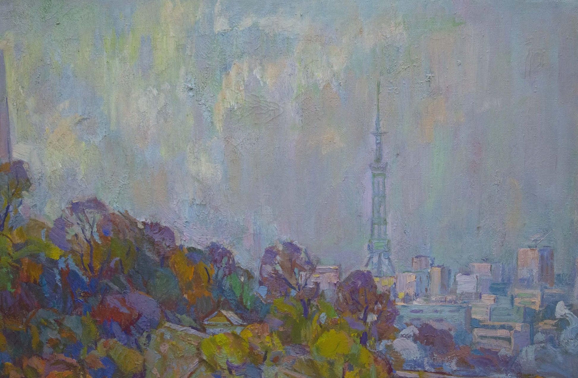 Impressionistic Tokyo Skytree cityscape oil painting by Chegodar Vasily Dmitrievich
