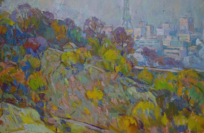 Vibrant impressionist cityscape oil painting by Chegodar Vasily Dmitrievich