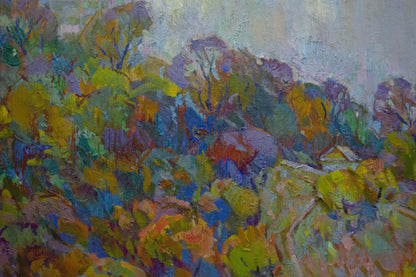 Vibrant impressionist forest oil painting by Chegodar Vasily Dmitrievich
