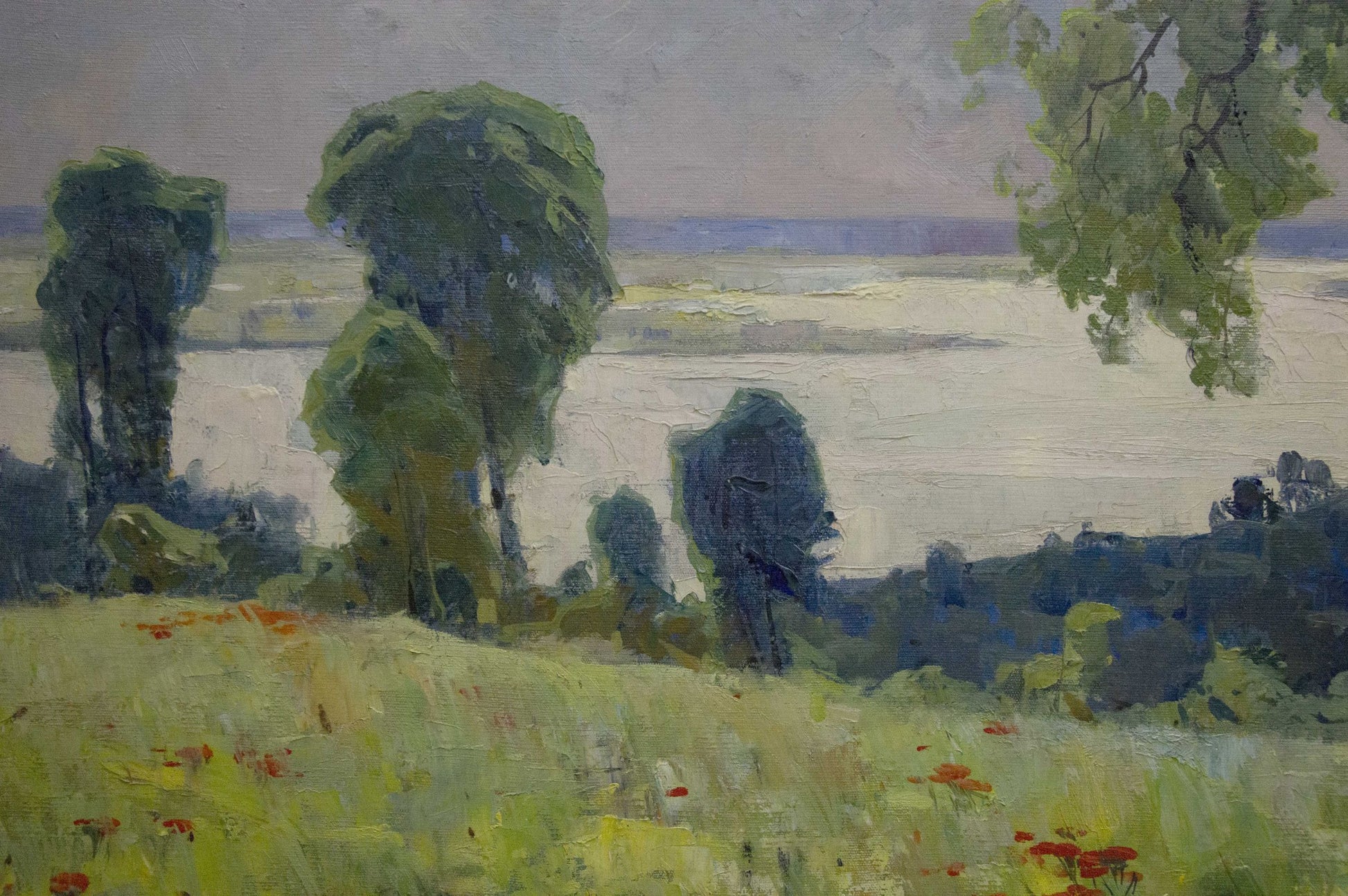 Serene oil painting by Potapenko Andrey Ilyich of sunlit poppies field