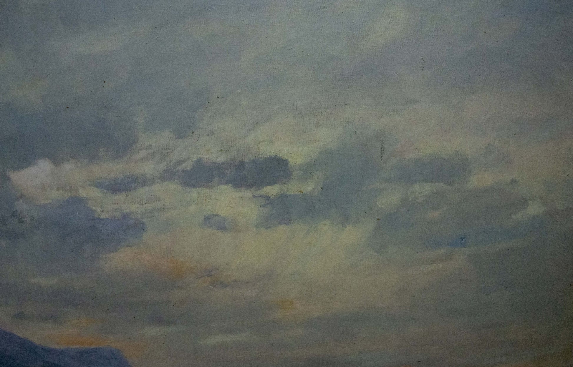 Oil painting of sea cloudy landscape by Sergey Basov, impressionistic sky