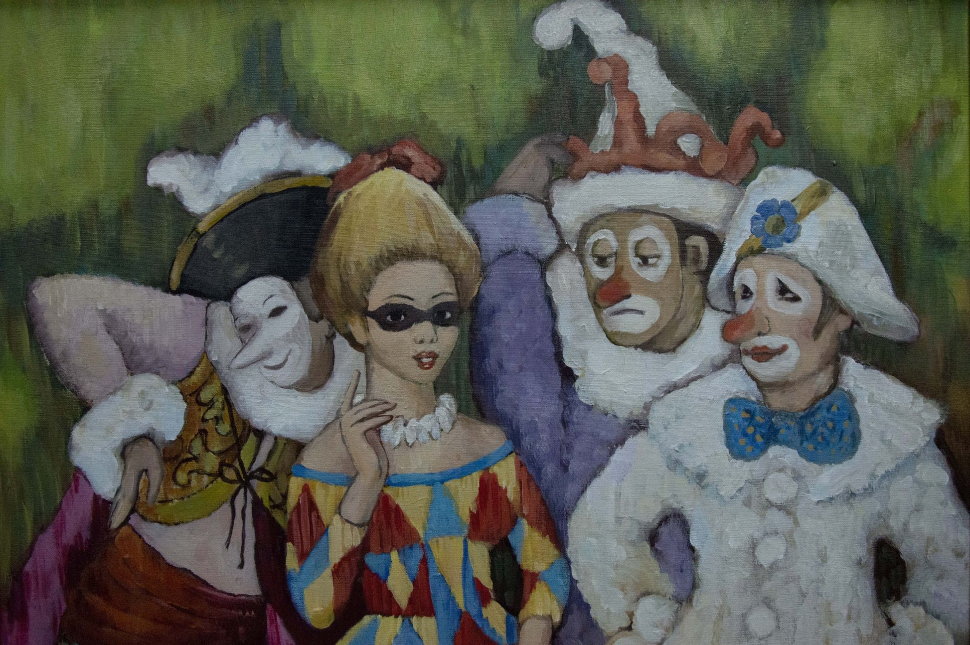 Oil painting portrait of clowns by Melnikov Vladimir Nikolaevich