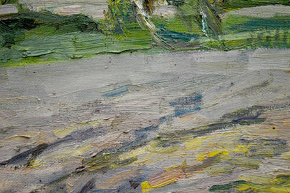 Oil painting Garden by Matvey Borisovich Kogan-Shatz impasto landscape