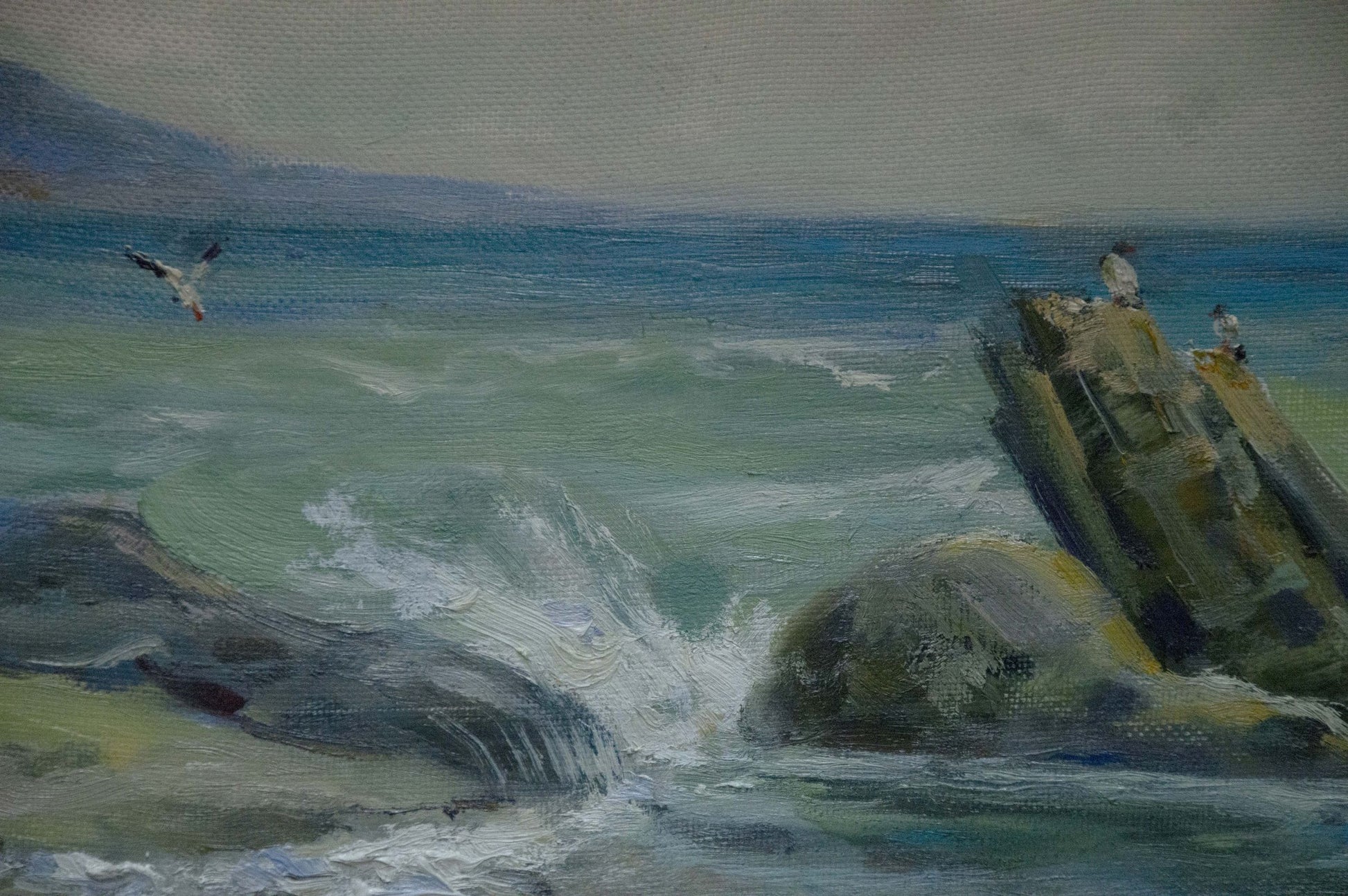 Oil rendition of "Seashore Views" by Victor Nikolaevich Shkurinsky.