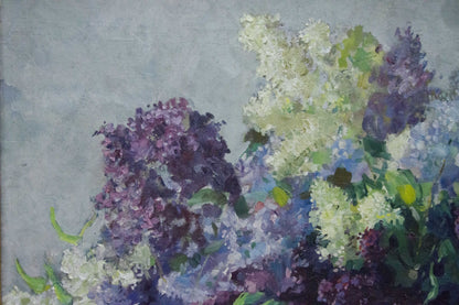 Vibrant lilac blossoms oil painting by Volnenko Anatoly Nikonovich