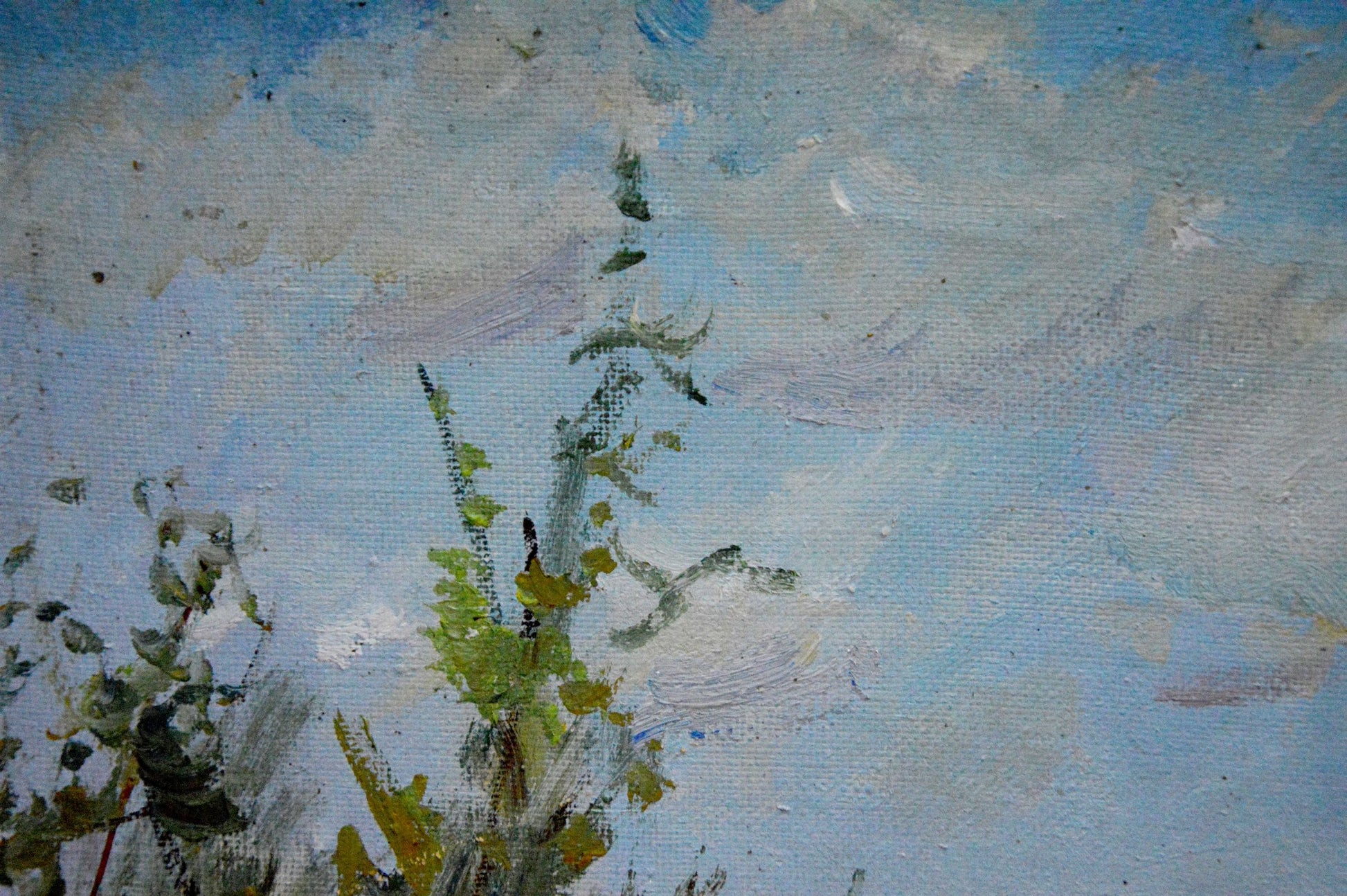 Oil painting by Matvey Borisovich Kogan-Shatz of tall plant in garden