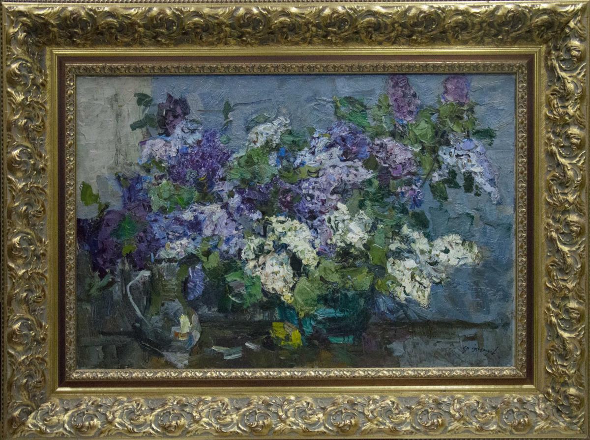 Oil painting of lilac bouquet by Zakharov Fedor Zakharovich