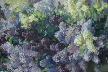 Vibrant oil painting of lilac blossoms by Volnenko Anatoly Nikonovich