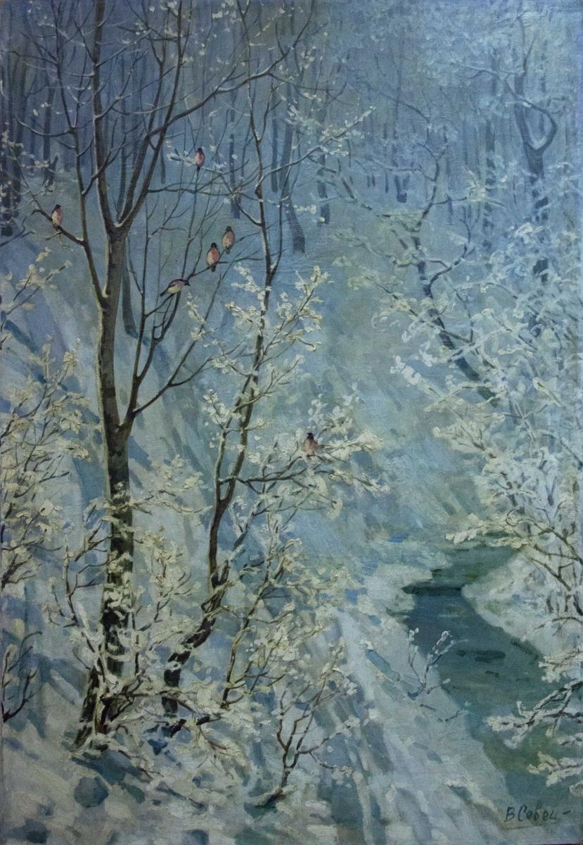Winter landscape oil painting by Sevets Victor Stepanovich