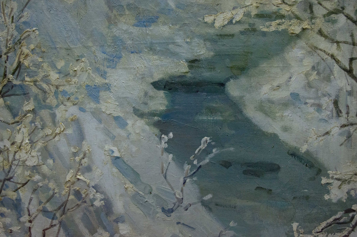 Oil painting Winter landscape by Sevets Victor Stepanovich snowy scene