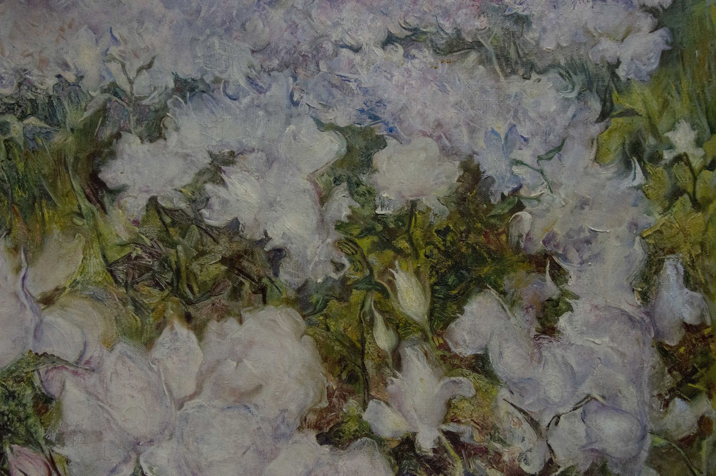 Oil painting of white lavender flowers under peaceful sky by Antonchik Viktor Mikhailovich