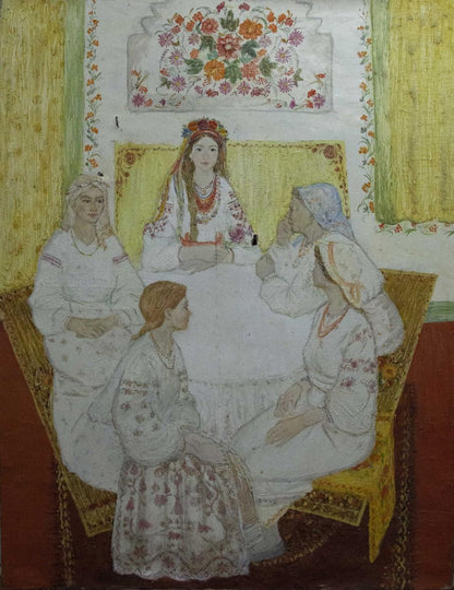 Oil painting Mistresses at the Table by Tatiana Nikolaevna Golembievskaya
