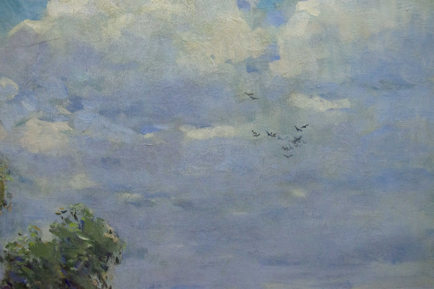 Oil painting by Bakaev Sergey Ivanovich: summer sky with clouds and birds