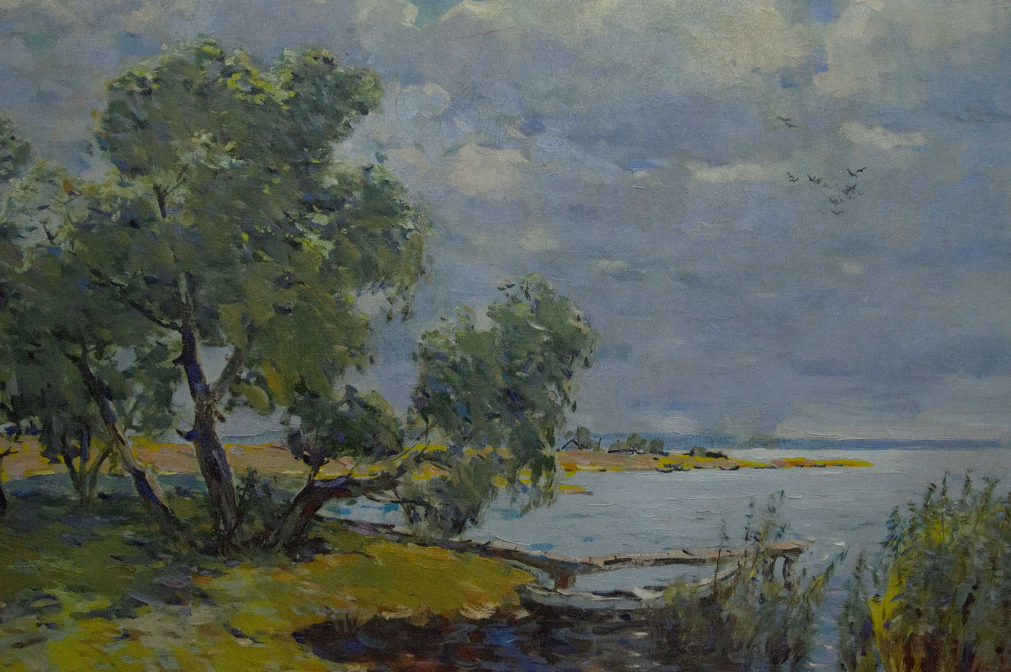 Serene lakeside oil painting by Bakaev Sergey Ivanovich