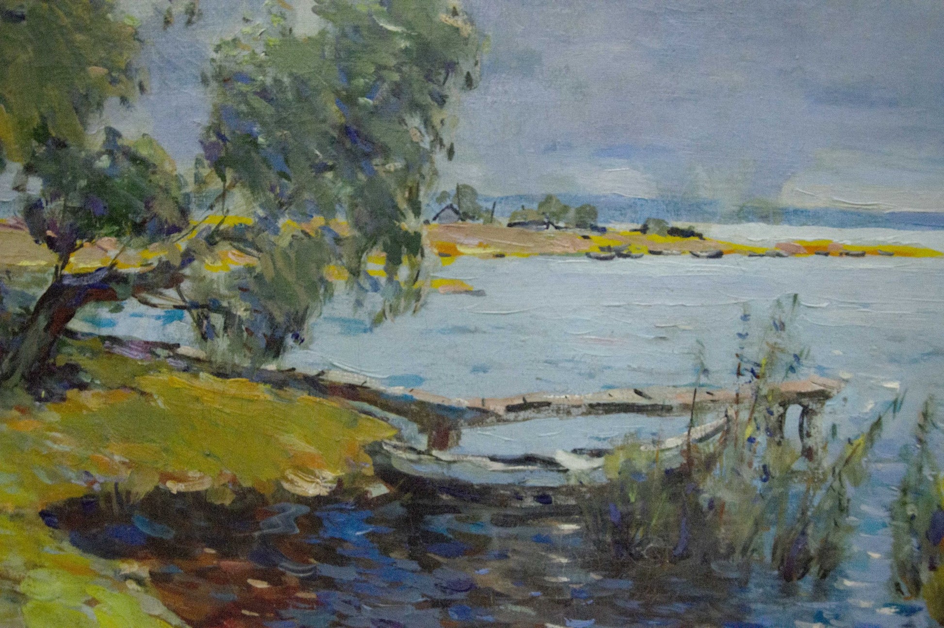 Serene lakeside oil painting by Bakaev Sergey Ivanovich