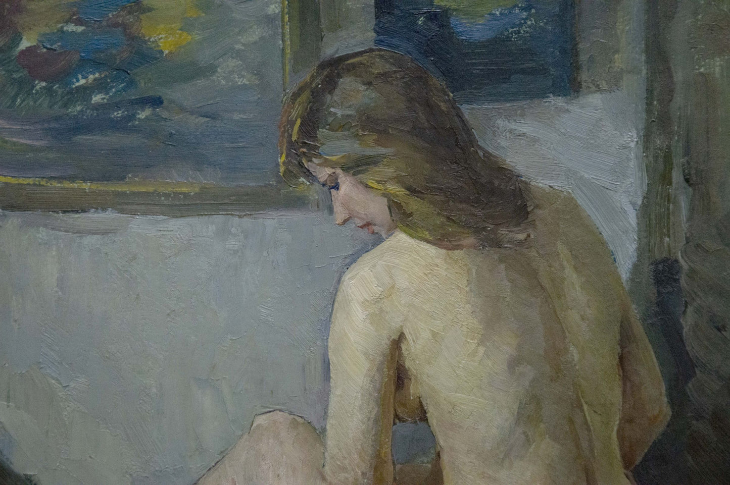 Impressionistic oil portrait of nude girl by Vaysburg Yefim Yefimovich