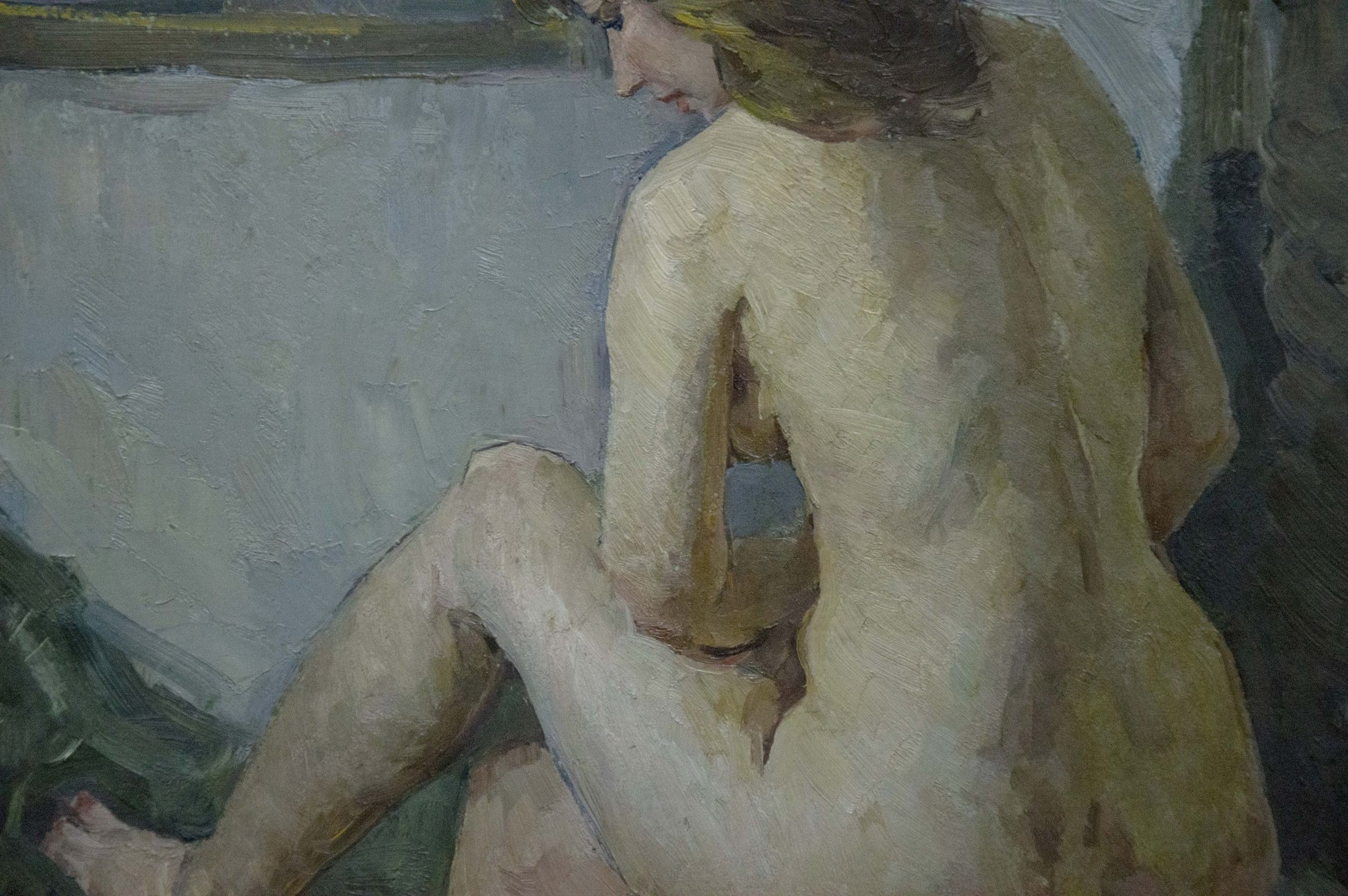 Impressionistic oil portrait of nude girl by Vaysburg Yefim Yefimovich