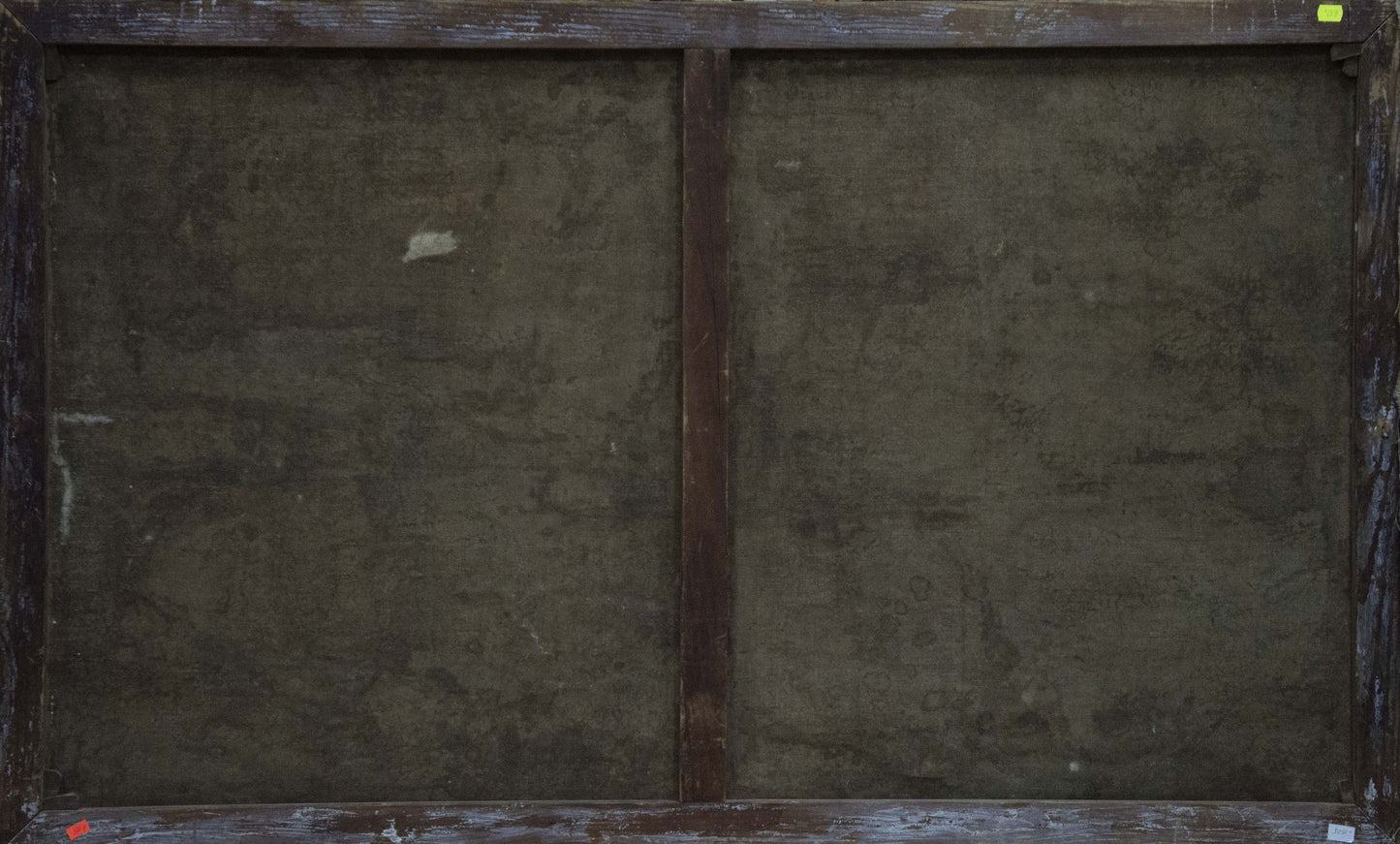 Weathered wooden frame back for Oil painting Coast with dark textured grain