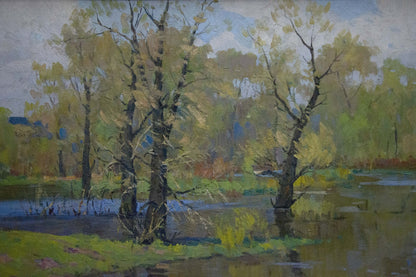 Serene birch trees oil painting by Mikhail Fedorovich Petrov