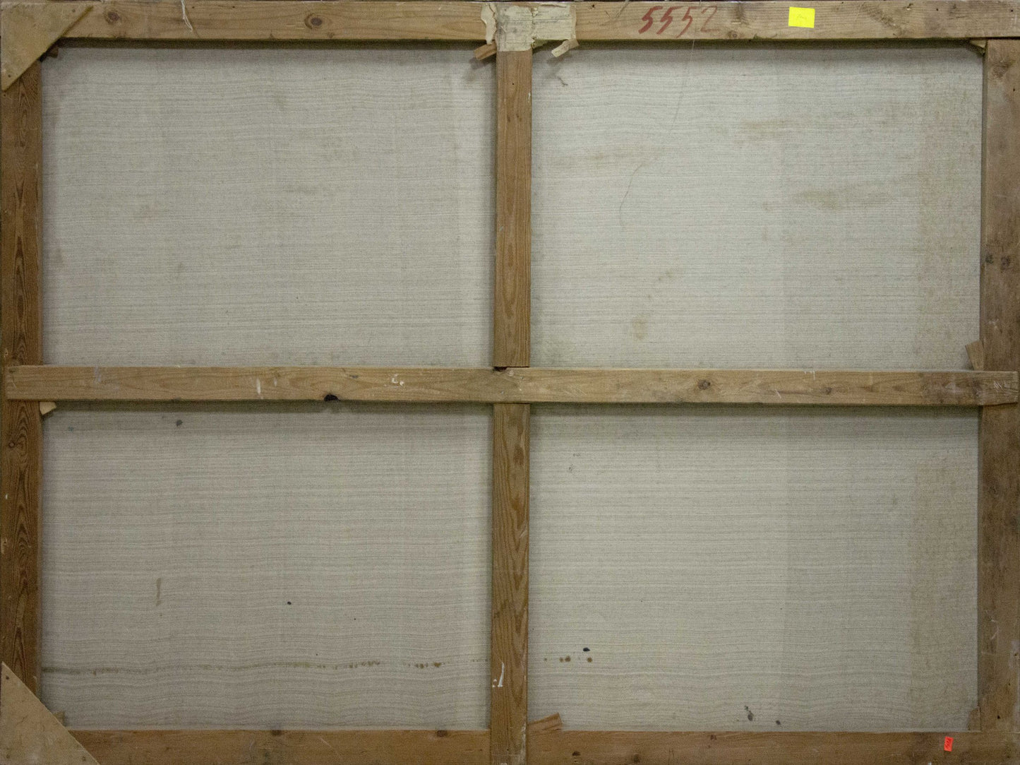 Back of 4-panel wooden canvas frame for Oil painting City near the sea by Kogan Boris Matveevich