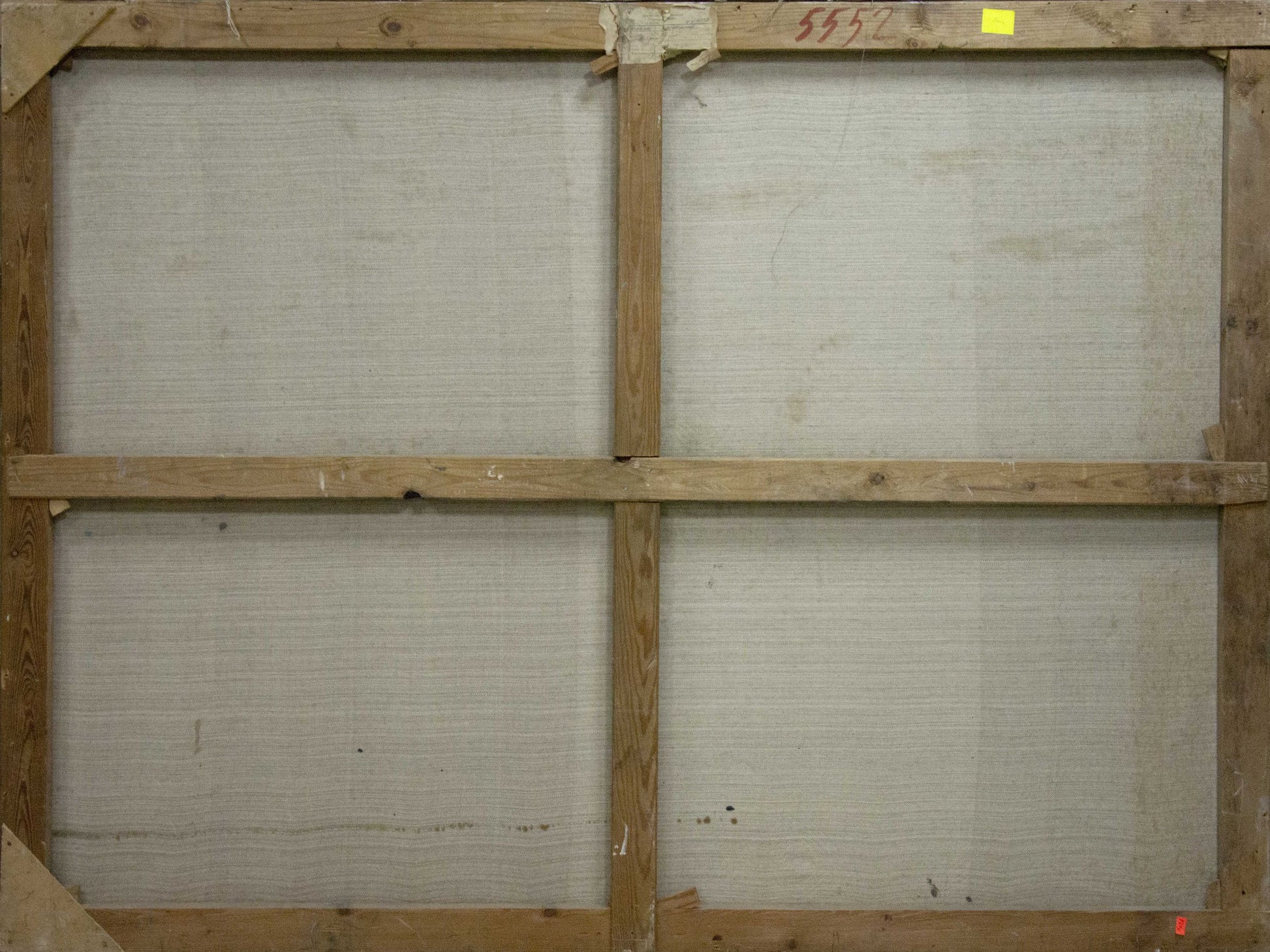 Back of 4-panel wooden canvas frame for Oil painting City near the sea by Kogan Boris Matveevich