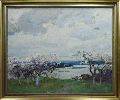 Oil painting of apple trees by Zakharov Fedor Zakharovich