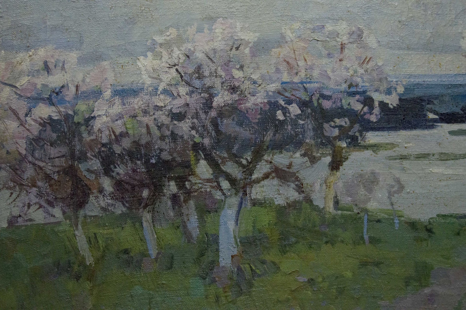 Impressionistic oil painting of Zakharov Fedor Zakharovich apple trees in bloom