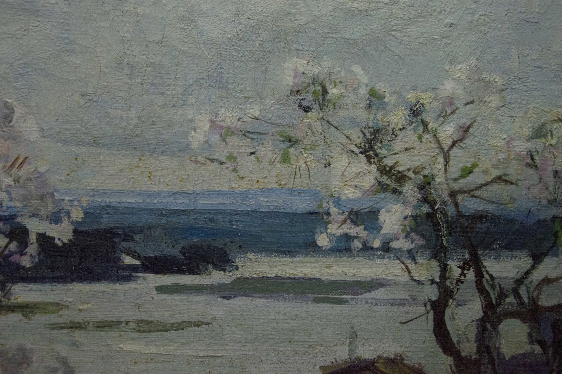 Oil painting of apple trees by Zakharov Fedor Zakharovich serene landscape
