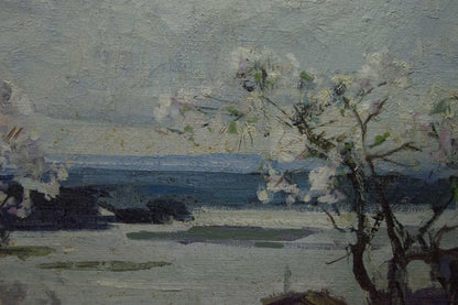 Oil painting of apple trees by Zakharov Fedor Zakharovich serene landscape