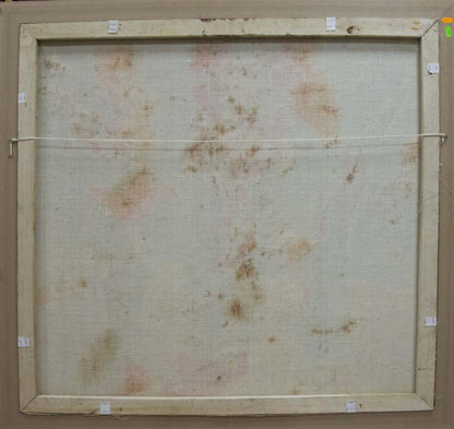 Back of Sergey Dupliy oil painting Three different bouquets canvas with stains