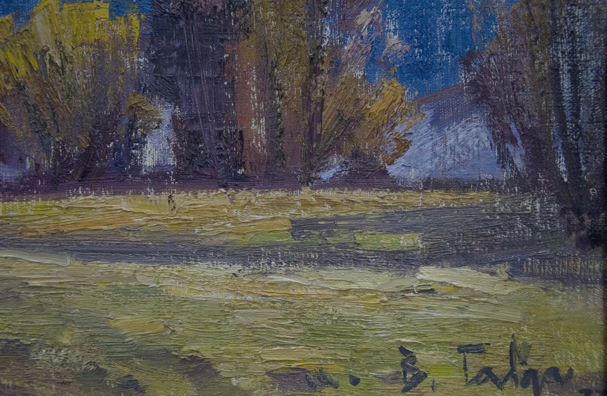 Impressionistic oil painting of mountain landscape by Vasyl Georhiyovych Gabda