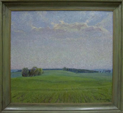 Oil painting Fields by Romanishin Mikhail Nikolaevich in wooden frame