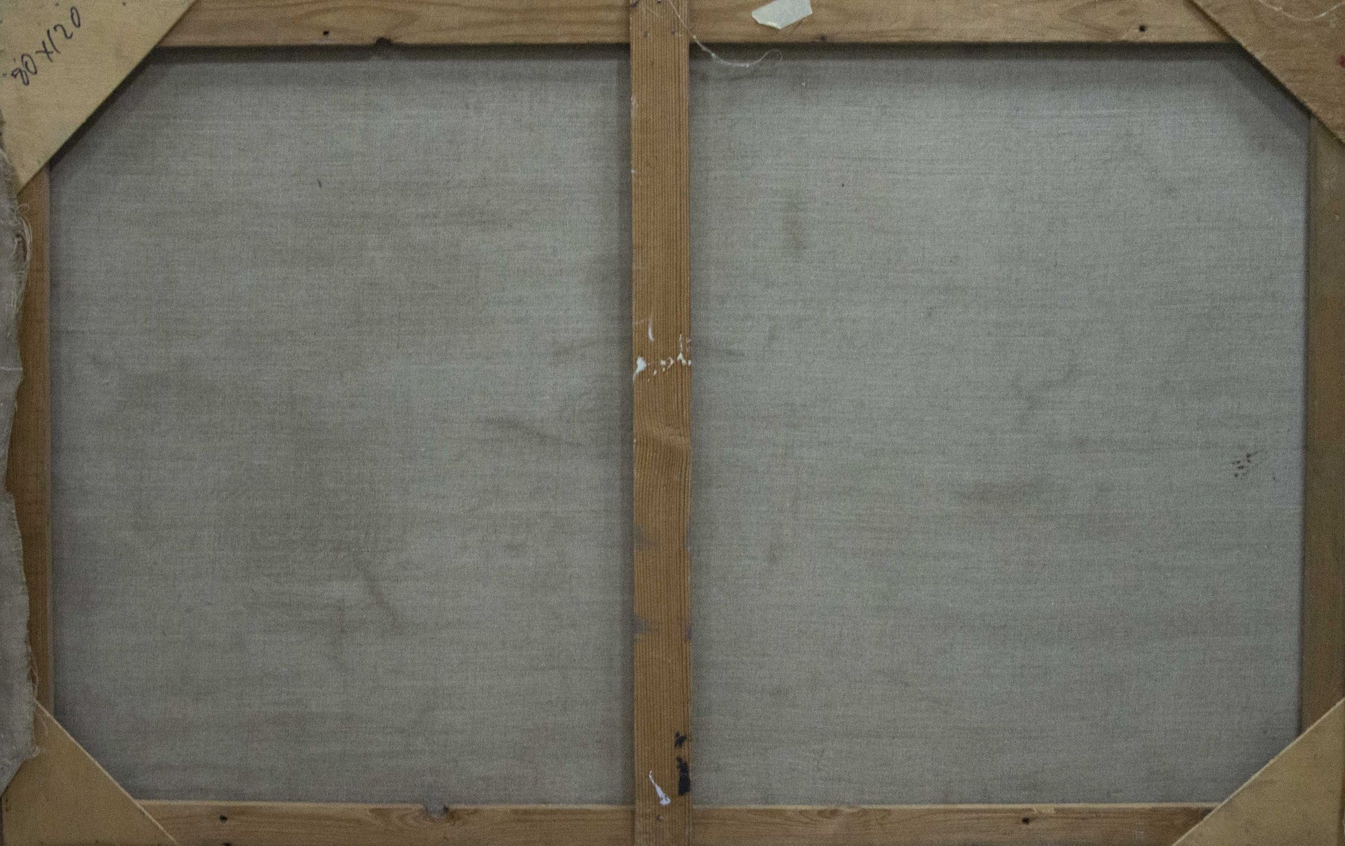 Back of wooden-framed canvas for Oil painting Sun rays in the sea
