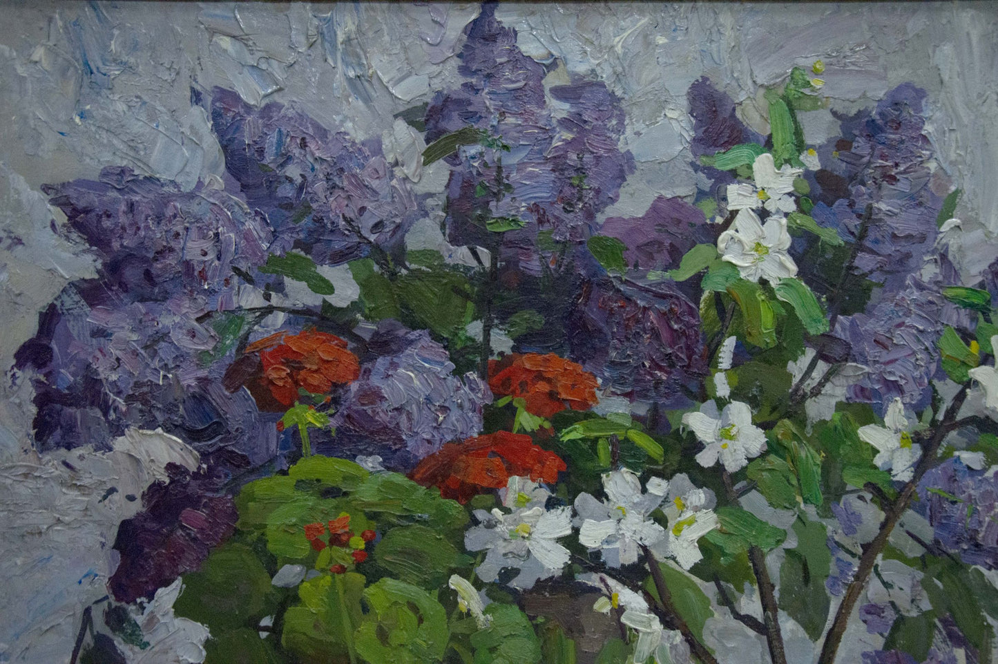 Oil painting of lilac bouquet by Zhugan Vladimir Alexandrovich