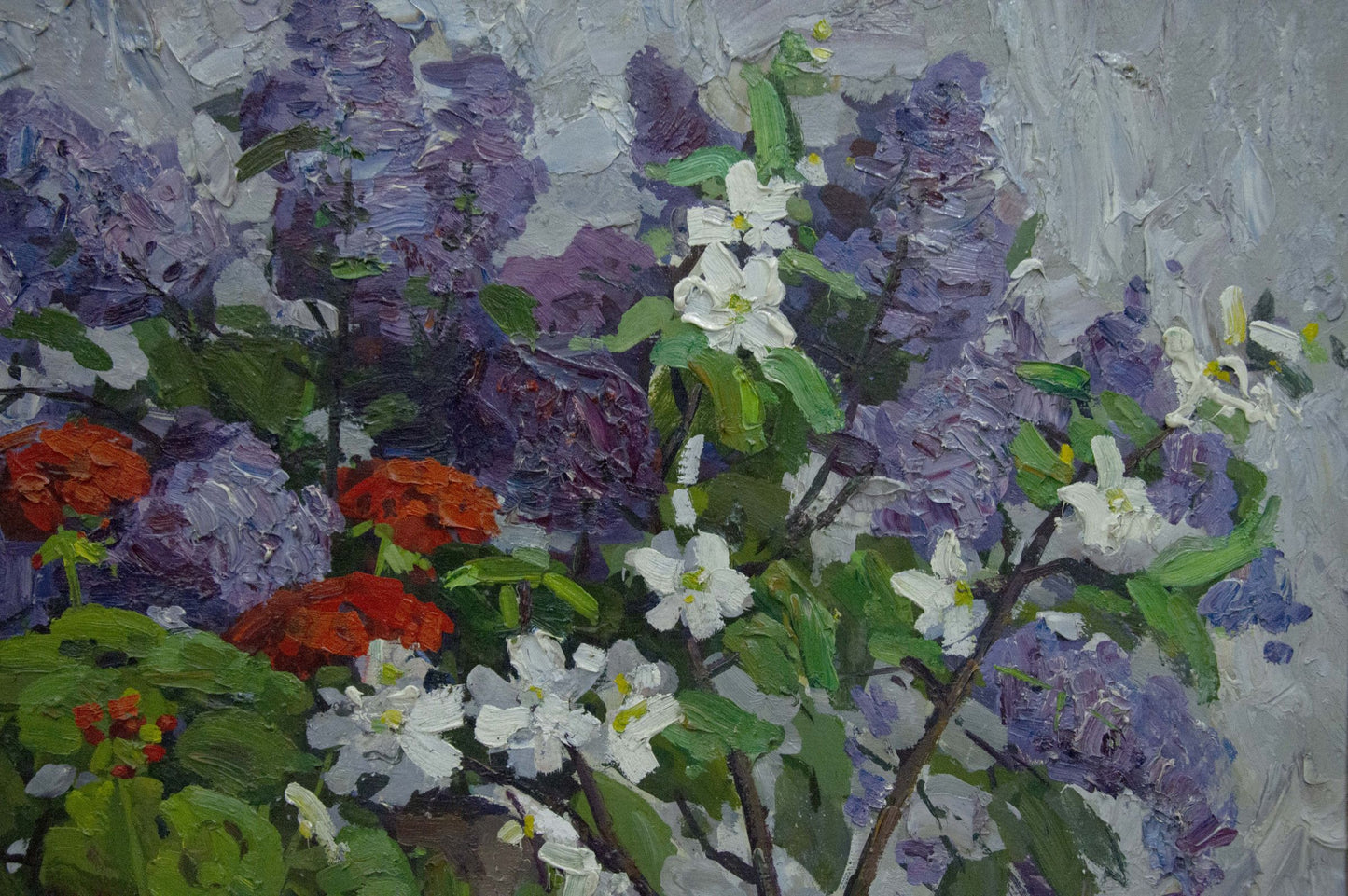 Vibrant oil painting of lilac bouquet by Zhugan Vladimir Alexandrovich