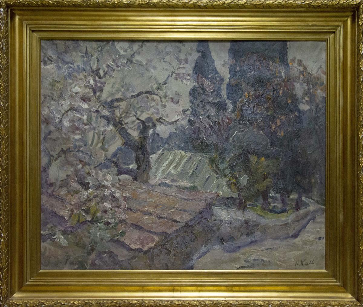 Framed impressionist landscape oil painting by Khan Nikolay Alekseevich