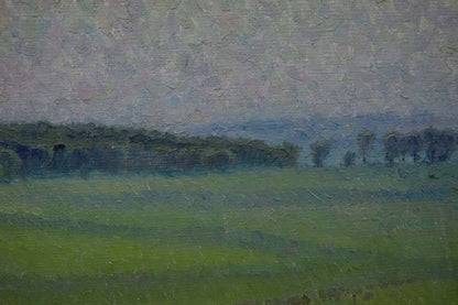 Oil painting Fields by Romanishin Mikhail Nikolaevich serene landscape