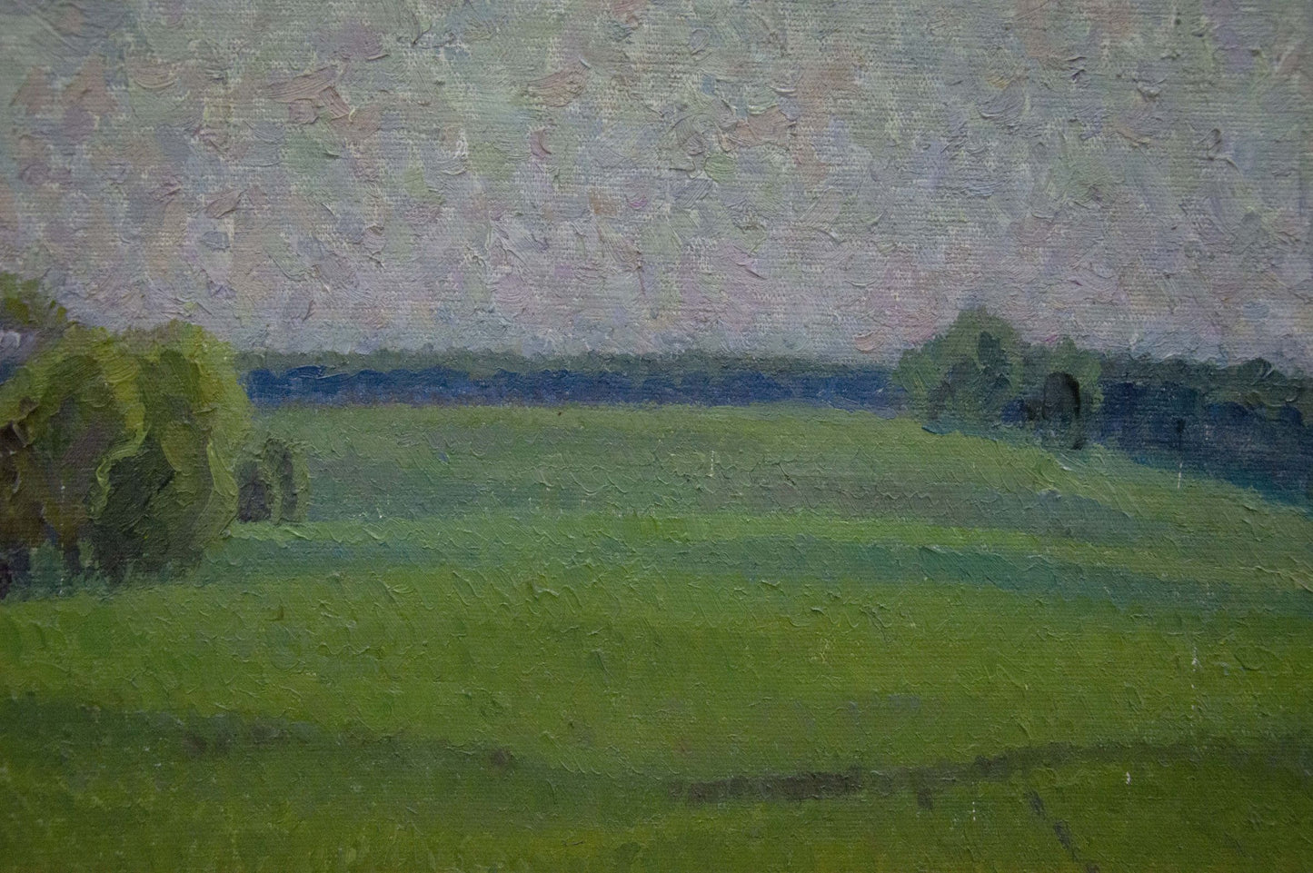 Serene green field oil painting by Romanishin Mikhail Nikolaevich
