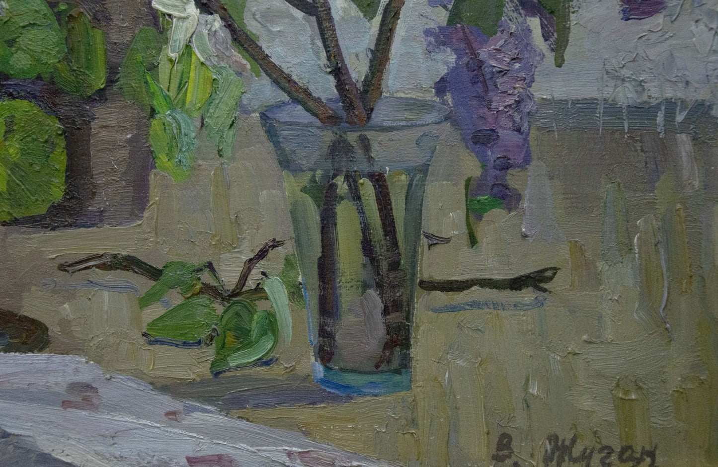 Oil painting of lilac bouquet by Zhugan Vladimir Alexandrovich