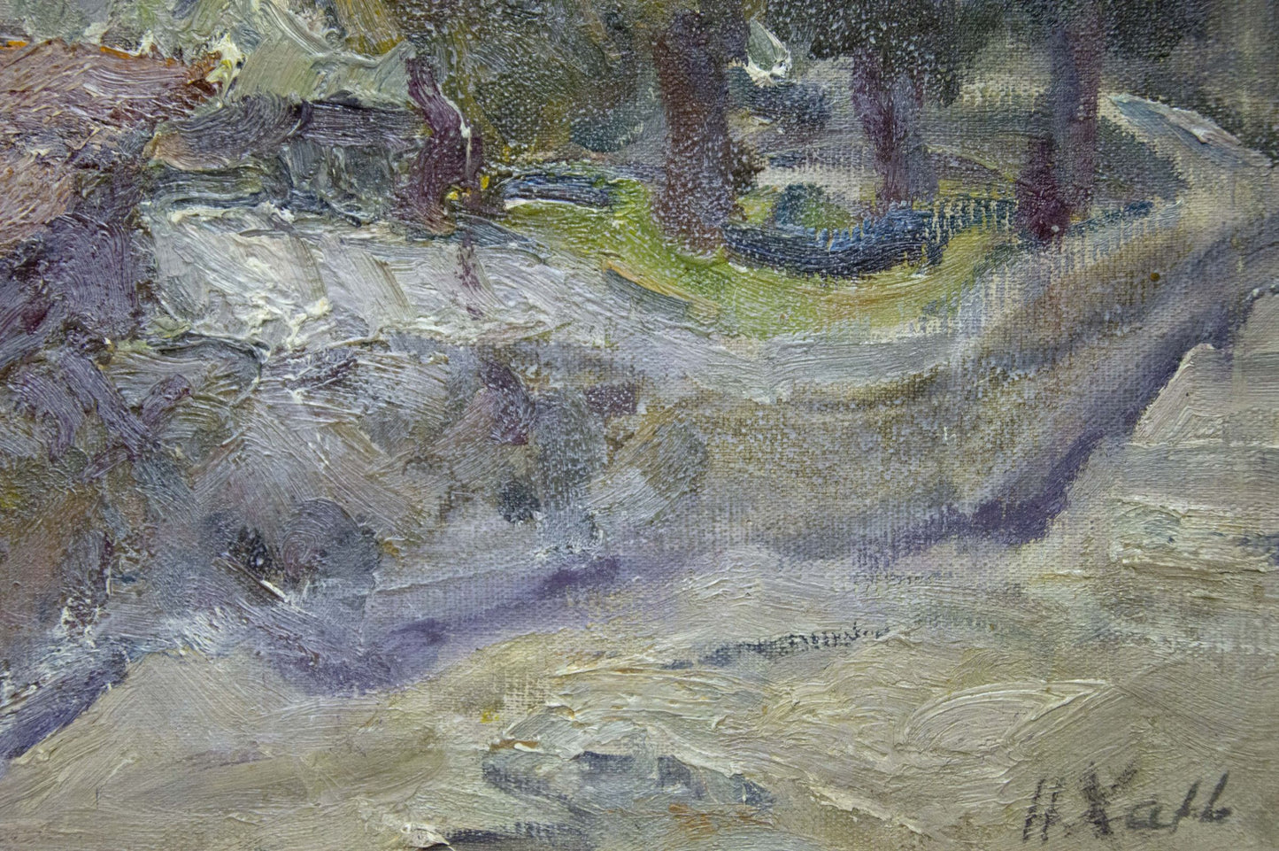 Oil painting by Khan Nikolay Alekseevich: winding path through trees