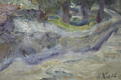 Oil painting by Khan Nikolay Alekseevich: winding path through trees