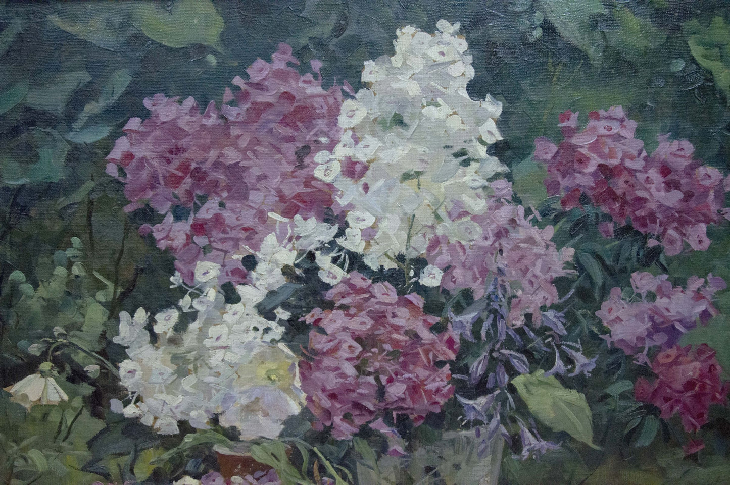 Oil painting Lilac by Nadezhda Kompaniyets-Kiyanchenko with pink and white lilacs