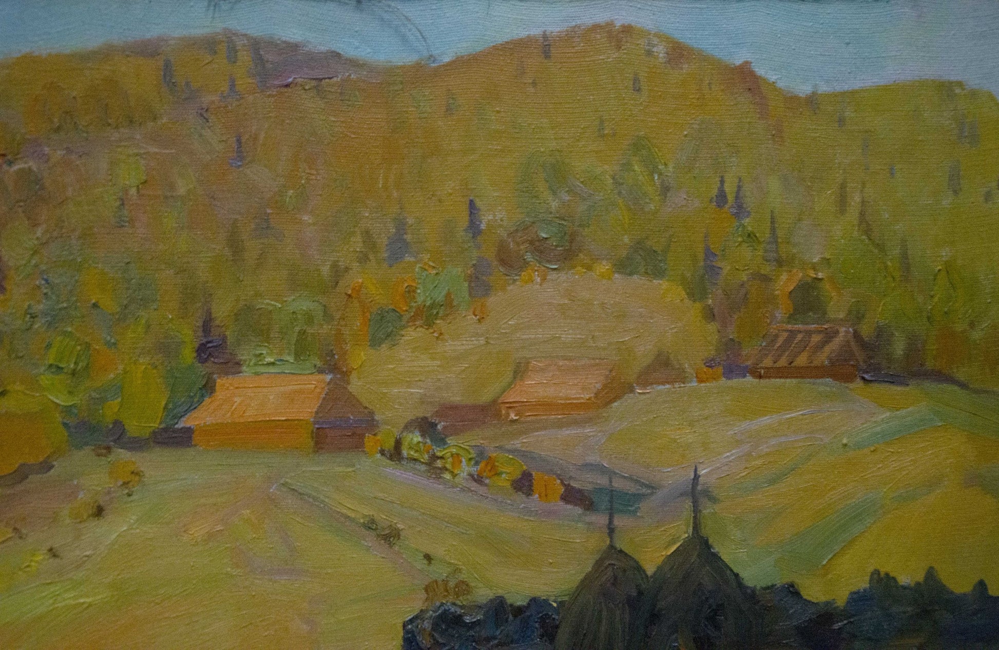 Vibrant impressionist oil painting by Yuzefovich Natalia Vladimirovna of Ukrainian outback landscape