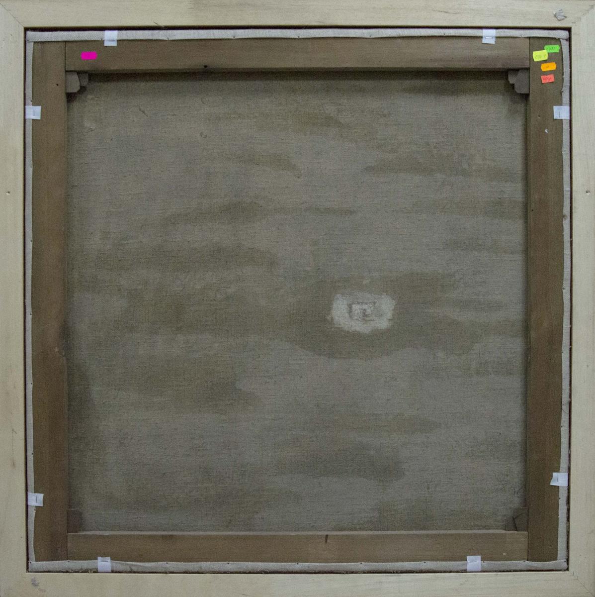 Back of Lilac oil painting by Nadezhda Kompaniyets-Kiyanchenko, brown frame