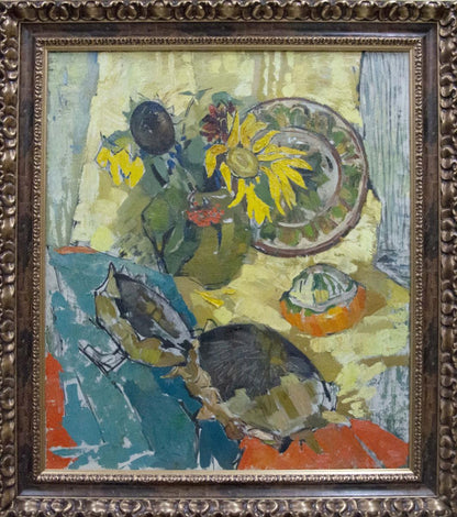 Oil painting of abstract still life sunflowers by Kiyansky Yuri Mikhailovich