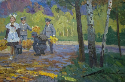 Vibrant impressionist oil painting of Central Park by Khodchenko Lev Pavlovich