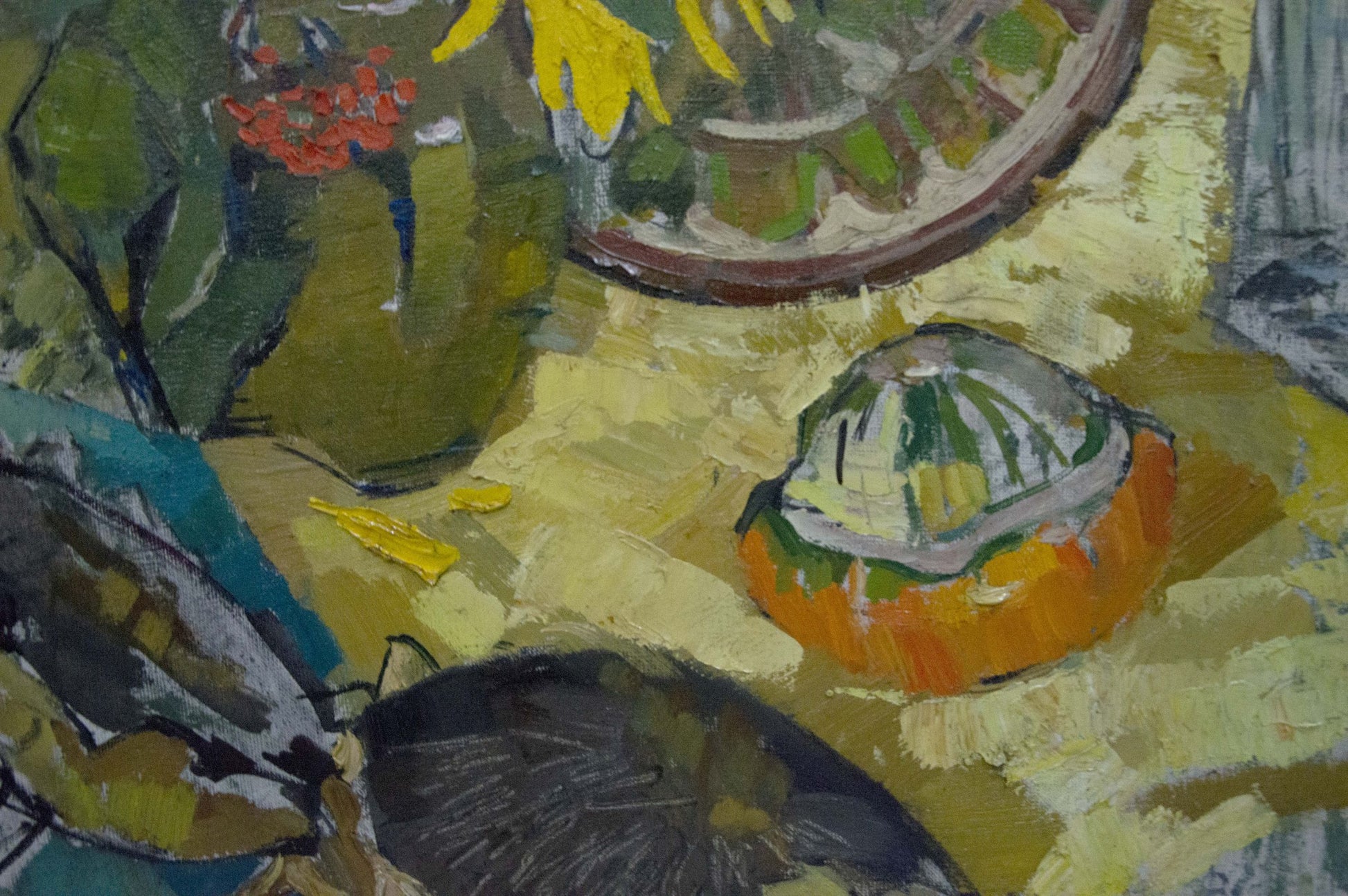 Oil painting of vibrant orange citrus fruit by Kiyansky Yuri Mikhailovich