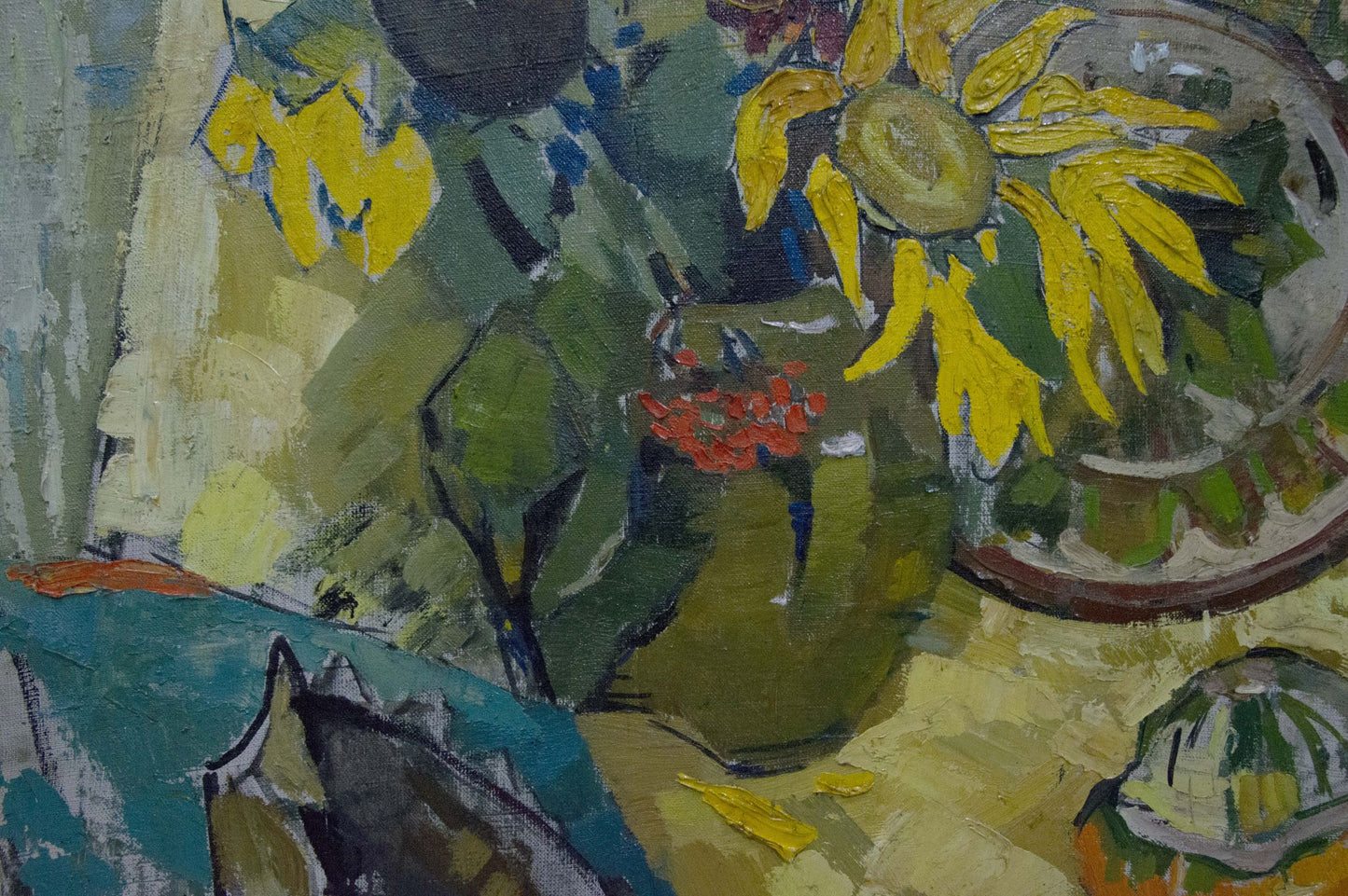Vibrant yellow sunflower oil painting by Kiyansky Yuri Mikhailovich